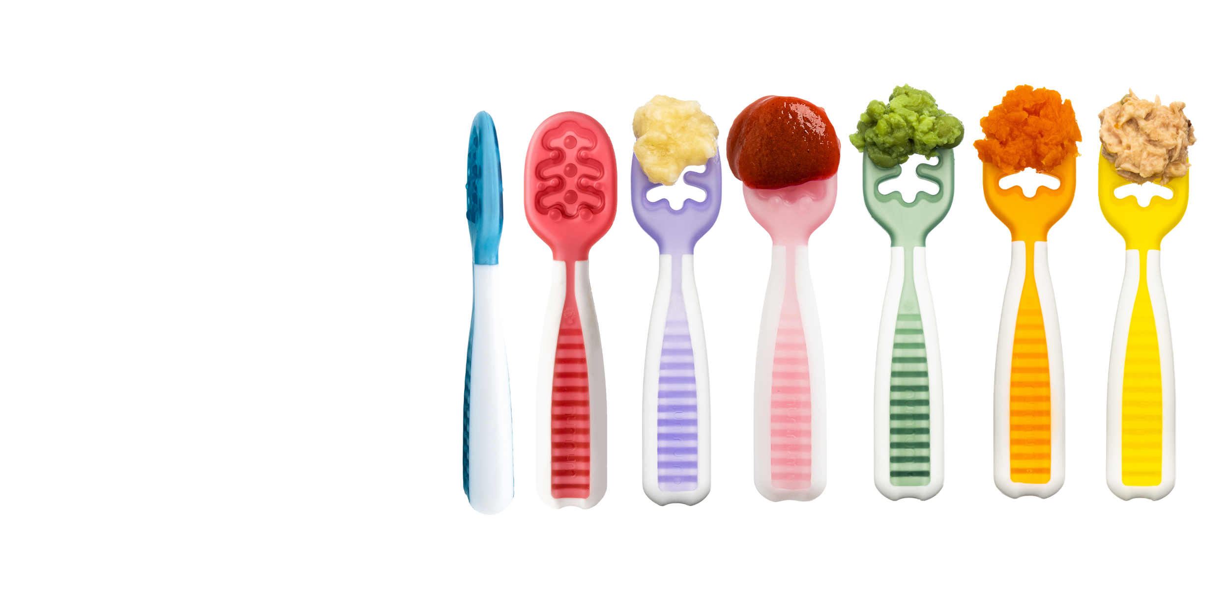 NumNum Traditional baby spoons are difficult for learners. You know it. We  know it. Babies definitely know it! That's because traditional baby spoons  are designed for kids with more advanced skills.The NumNum®