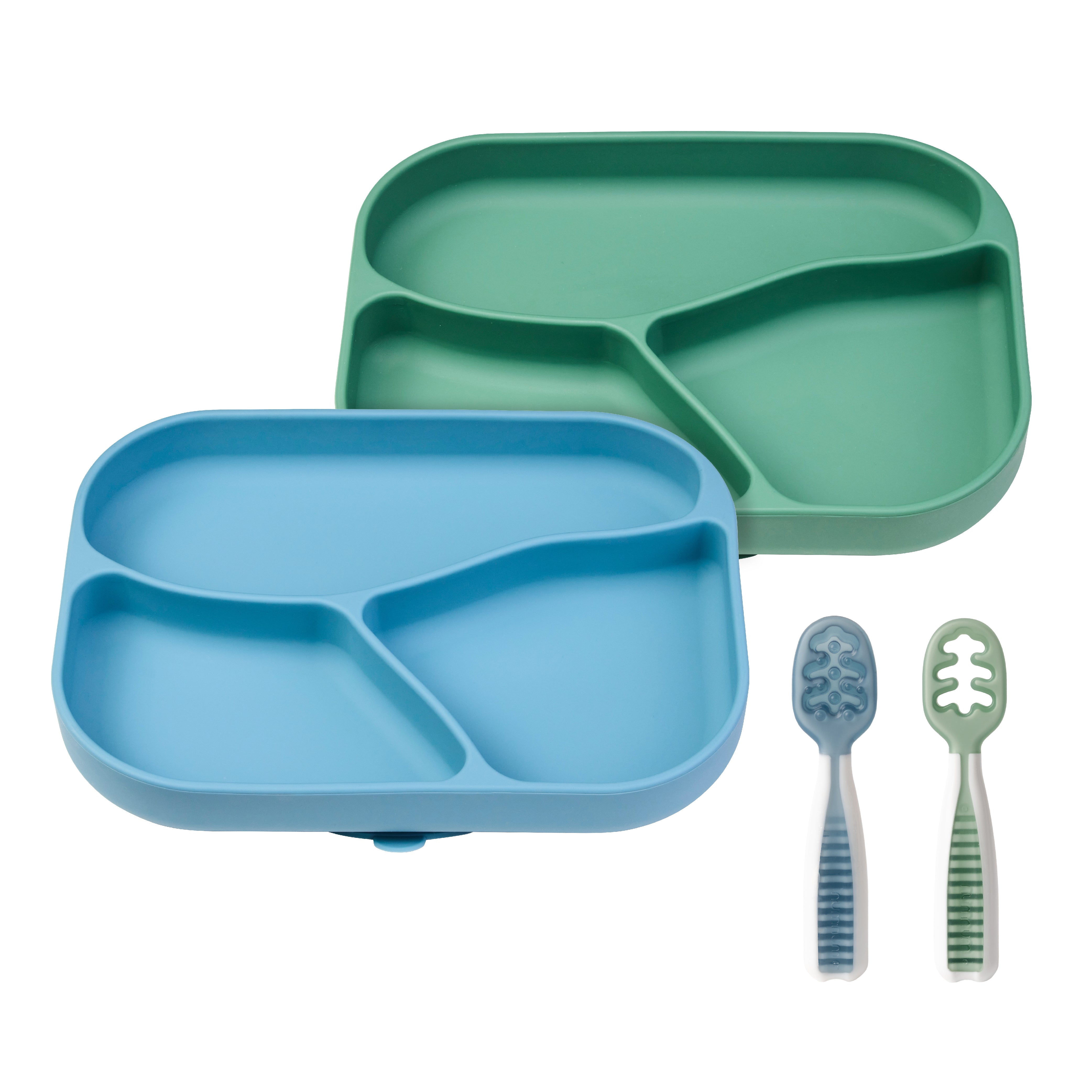NumNum GOOtensil Self-feeding Baby Pre-spoons - Grey & Green [set